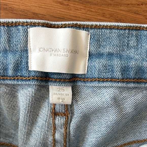 Jonathan Simkhai -River high rise, raw edge, crop organic Denim Jeans - Picture 6 of 9